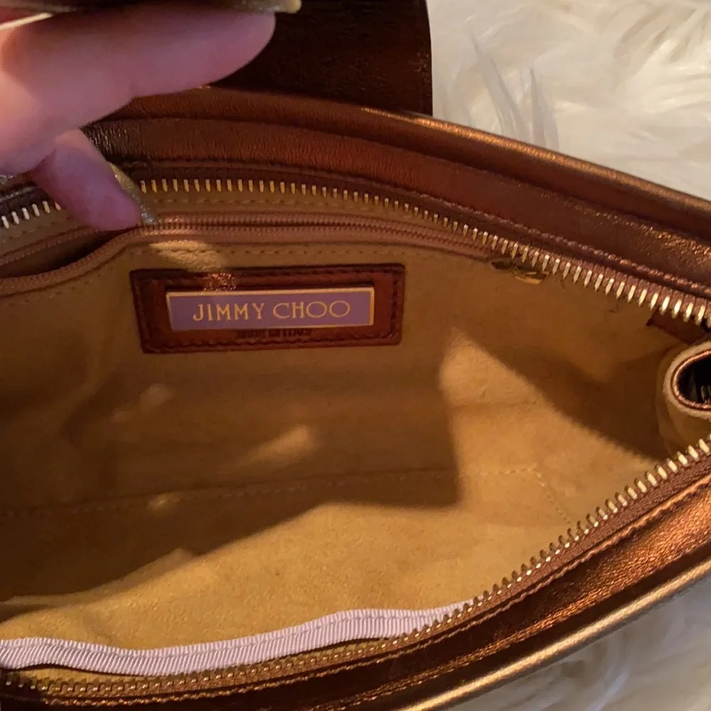 Jimmy Choo Metallic Copper Leather Clutch